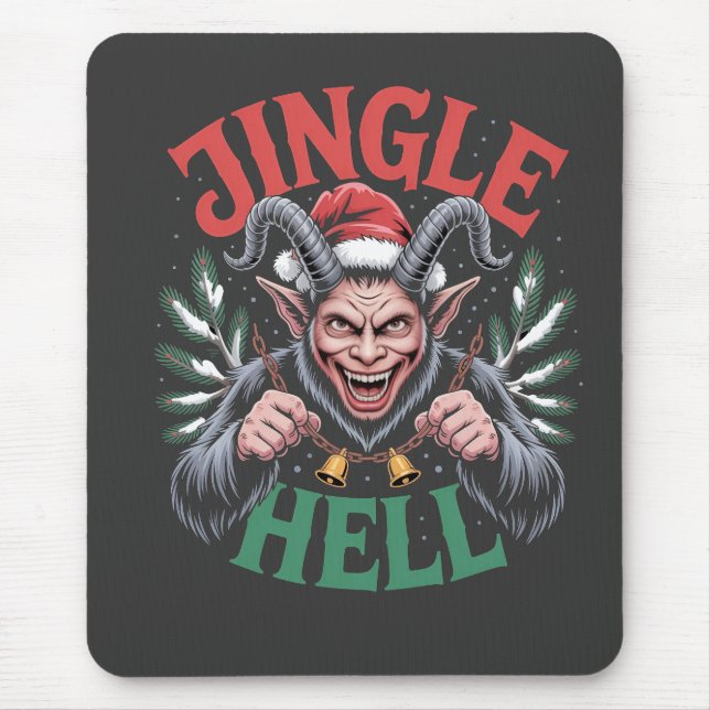 Jingle Hell Christmas Krampus Evil Xmas  Mouse Pad (Front)