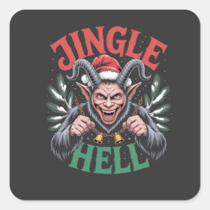 Jingle Hell Christmas Krampus Evil Xmas  Square Sticker