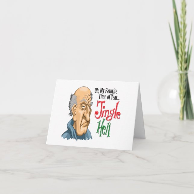 Jingle Hell Curmudgeon Note Card (Front)