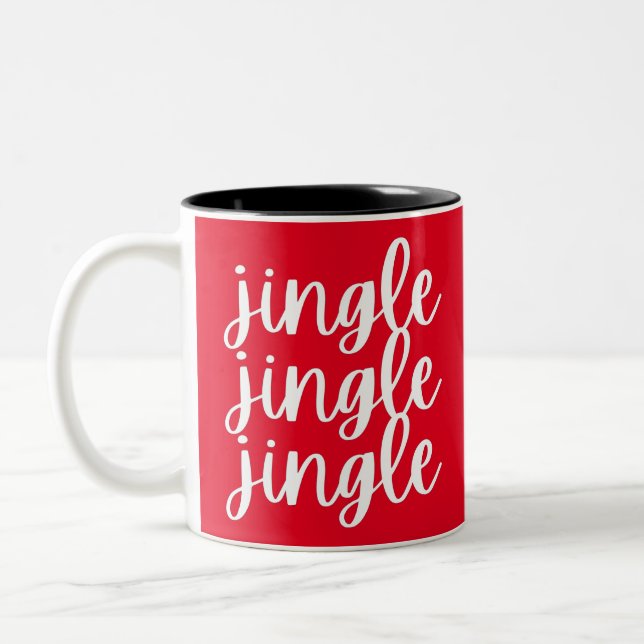 jingle jingle jingle Christmas Two-Tone Coffee Mug (Left)