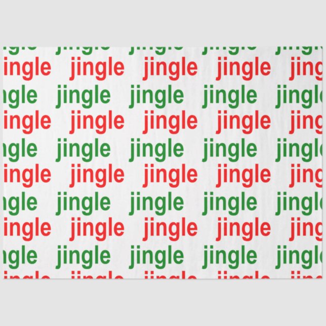 Jingle Jingle Red Green White Christmas Tissue Paper (Front)
