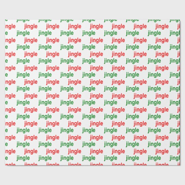 Jingle Jingle Red Green White Christmas Wrapping Paper (Seam)
