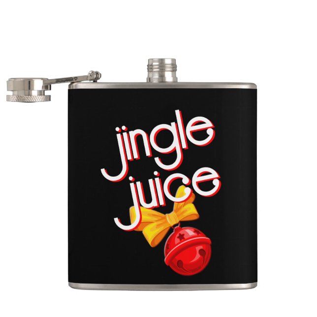 Jingle Juice Funny Black Christmas Hip Flask (Opened)