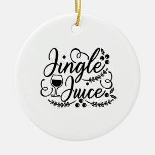 Jingle Juice Funny Christmas Beer Drinking Ceramic Ornament