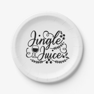 Jingle Juice Funny Christmas Beer Drinking Paper Plate
