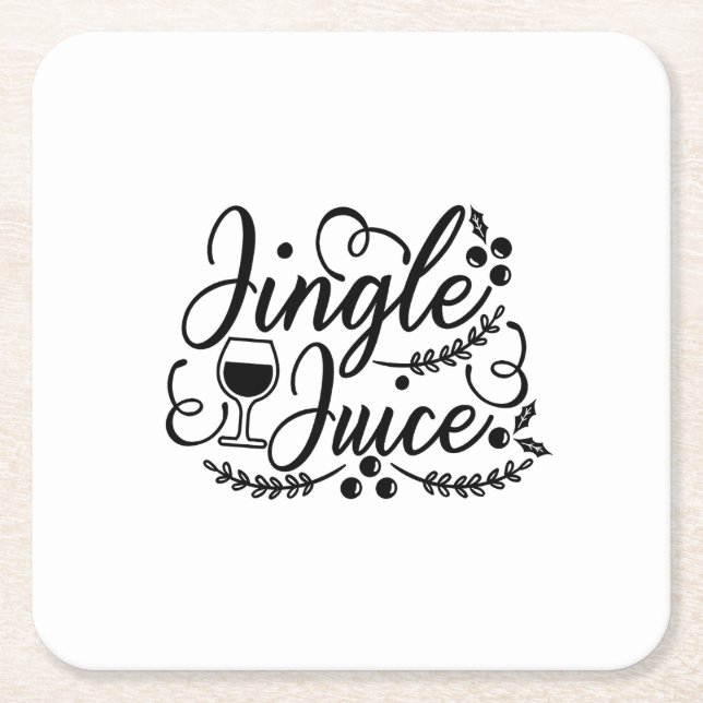 Jingle Juice Funny Christmas Beer Drinking Square Paper Coaster (Front)
