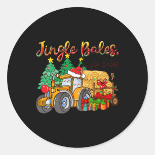Jingle Les Funny Farmers Fall Christmas Les  Classic Round Sticker