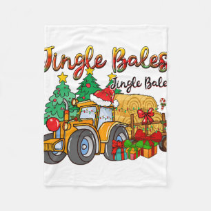 Jingle Les Tractor Farm Christmas Pun Fleece Blanket