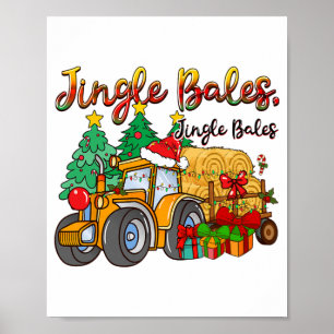 Jingle Les Tractor Farm Christmas Pun Poster