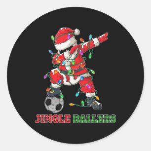 Jingle Llers Dabbing Santa Footll Christmas Soccer Classic Round Sticker