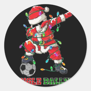 Jingle Llers Dabbing Santa Footll Christmas Soccer Classic Round Sticker