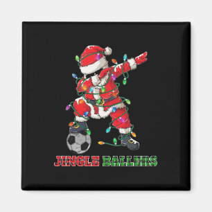 Jingle Llers Dabbing Santa Footll Christmas Soccer Magnet