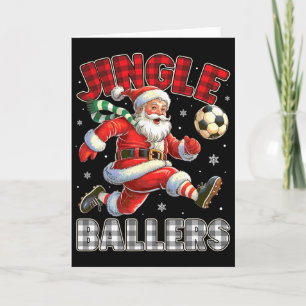 Jingle Llers Santa Footll Christmas Soccer Plaid _ Card
