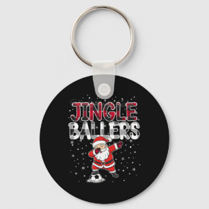 Jingle Llers Santa Footll Christmas Soccer Plaid Key Ring