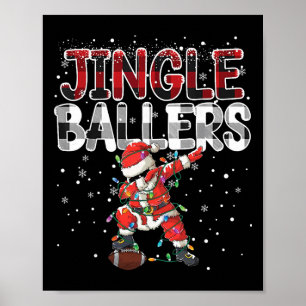 Jingle Llers Santa Footll Christmas Soccer Plaid _ Poster