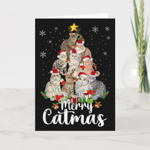 Jingle Meow Funny Cats Christmas Tees For Cat Love Card