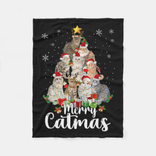 Jingle Meow Funny Cats Christmas Tees For Cat Love Fleece Blanket