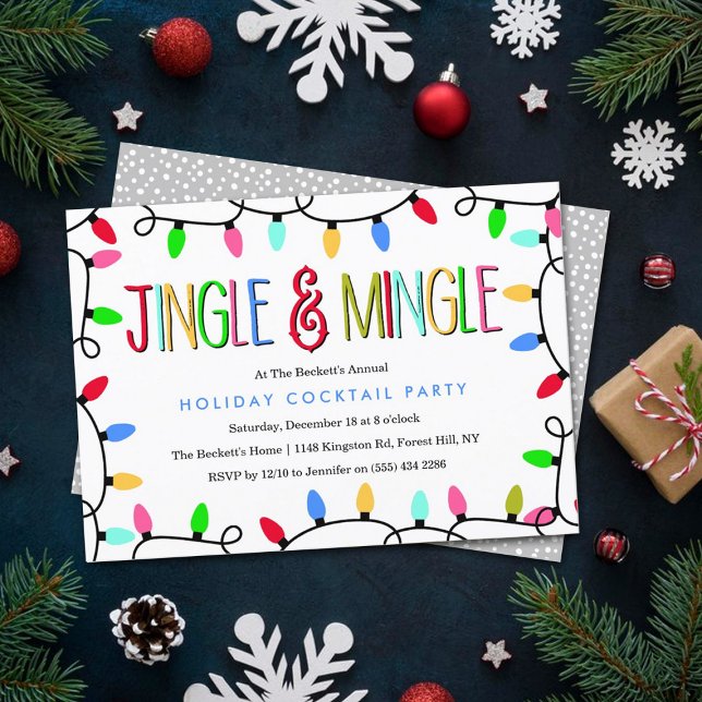 Jingle & Mingle | Christmas Holiday Cocktail Party Invitation (Creator Uploaded)