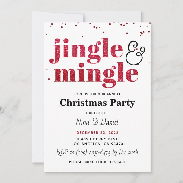 Jingle & Mingle Christmas Party Invitation (Front)