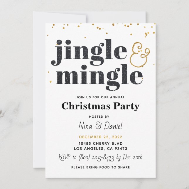 Jingle & Mingle Christmas Party Invitation (Front)