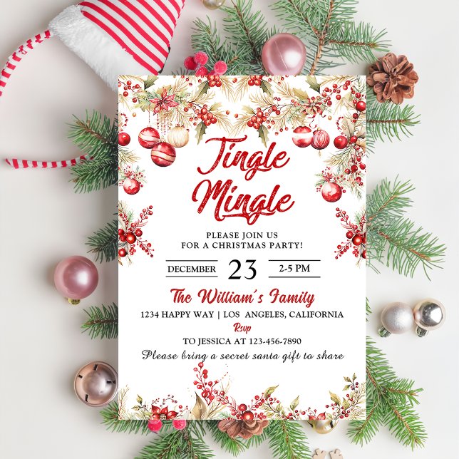 Jingle & Mingle Christmas Party Invitation (Creator Uploaded)
