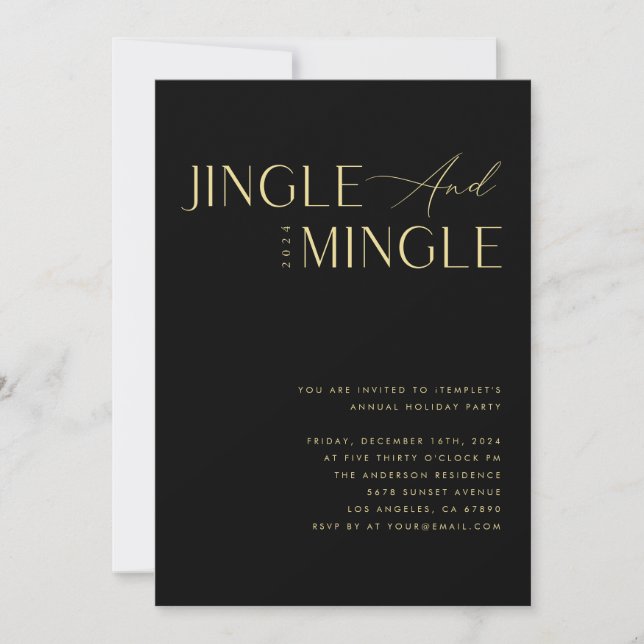 Jingle & Mingle Corporate Company Christmas Party Invitation (Front)