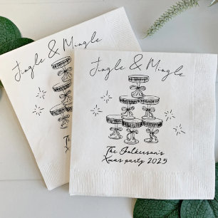 Jingle & Mingle, Holiday, Christmas, Cocktail Napkin