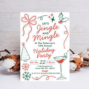 Jingle & Mingle Holiday Cocktail Party Invitation