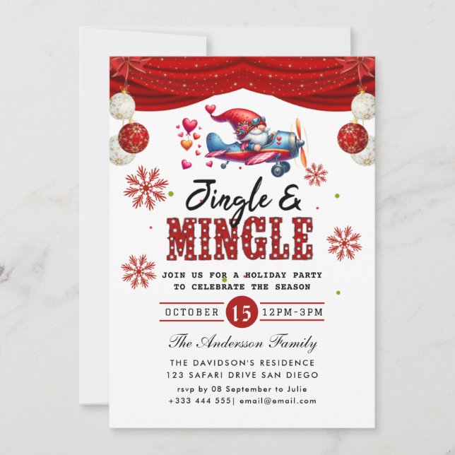 Jingle & Mingle Holiday Party Invitation (Front)