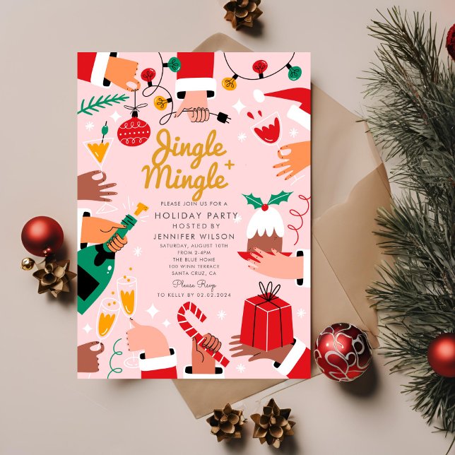 Jingle Mingle Merry Christmas Holiday Party  Invitation (Creator Uploaded)