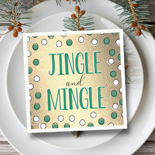 Jingle & Mingle Modern Holiday Party Napkin