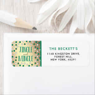 Jingle & Mingle Modern Holiday Party Return Address Label