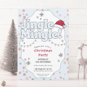 Jingle Mingle Retro Christmas Party  Invitation