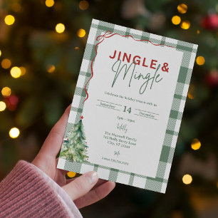 Jingle & Mingle Simple Christmas Party Invitation