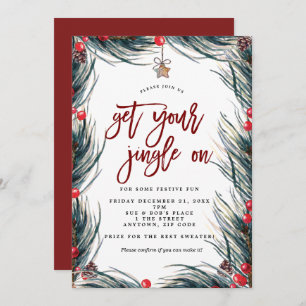 jingle on holiday christmas party invitation