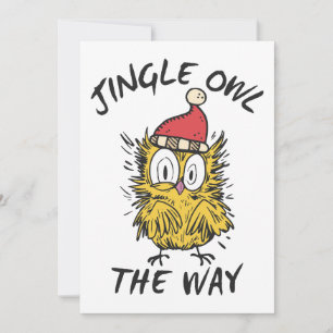 Jingle Owl the way Funny Santa Owl Invitation