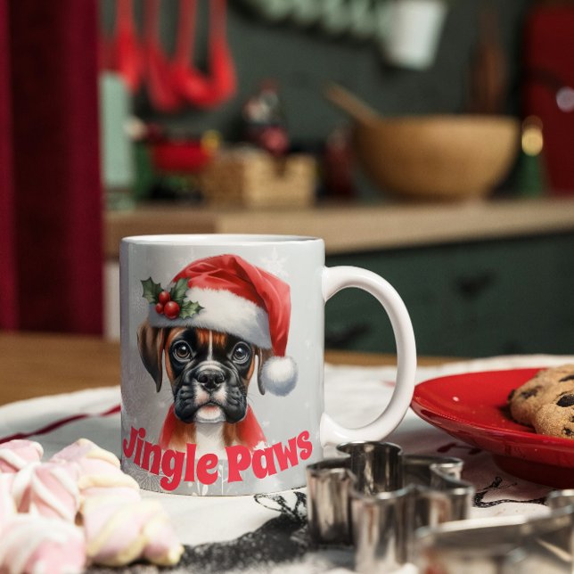Jingle Paws and Boxer Dog Joy  Coffee Mug (Creator Uploaded)
