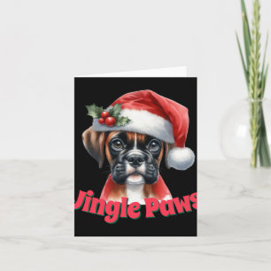 Jingle Paws And Boxer Dog Joy T Shirt  Card