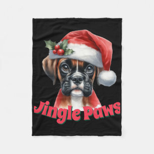 Jingle Paws And Boxer Dog Joy T Shirt  Fleece Blanket
