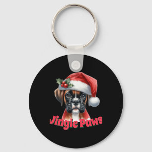 Jingle Paws And Boxer Dog Joy T Shirt  Key Ring