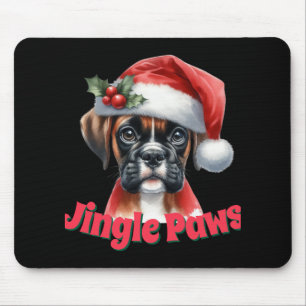 Jingle Paws And Boxer Dog Joy T Shirt Mouse Pad