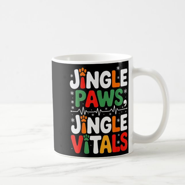 Jingle Paws Jingle Vitals Funny Vet Nurse Xmas  Coffee Mug (Right)