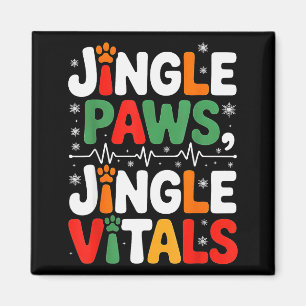 Jingle Paws Jingle Vitals Funny Vet Nurse Xmas  Magnet