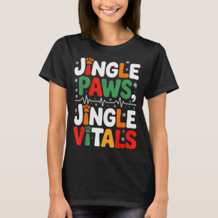 Jingle Paws Jingle Vitals Funny Vet Nurse Xmas T-Shirt