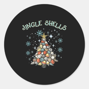 Jingle Shells Christmas Tree Snowflakes Celebratio Classic Round Sticker