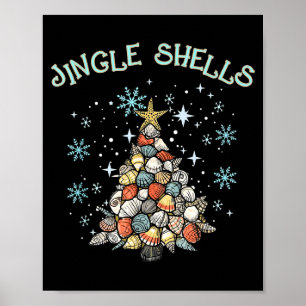 Jingle Shells Christmas Tree Snowflakes Celebratio Poster