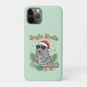 Jingle Shells Tropical Santa Manatee Christmas iPhone 11 Pro Case