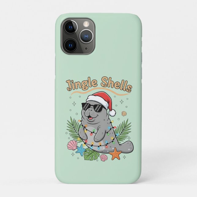 Jingle Shells Tropical Santa Manatee Christmas Case-Mate iPhone Case (Back)