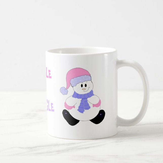 Jingle Snowman in Pink Coffee Mug (Right)