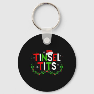 Jingle Tinsel Matching Chestnuts Christmas Couple Key Ring